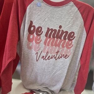Red and Gray 'Be Mine' Valentine Shirt